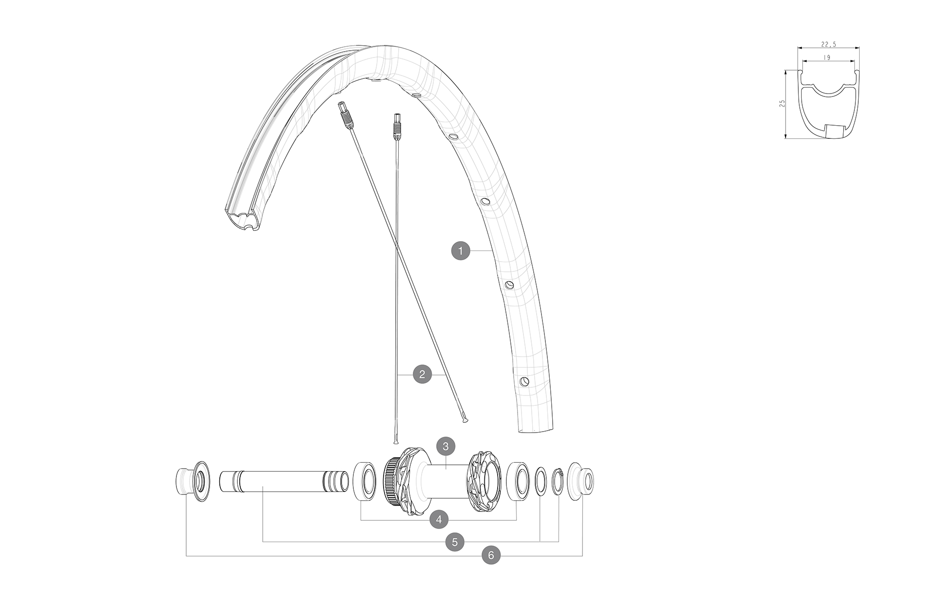Mavic Ksyrium Sl's Black Front HUB Bearing set of 2